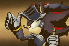 an image of a sonic the hedgehog character holding something in his right hand and wearing a helmet