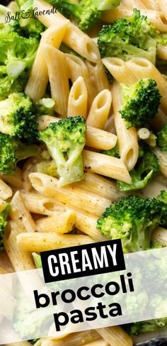 closeup of penne in sauce with text overlay that reads creamy broccoli pasta Soup Joumou, Pasta Food Recipes, Three Cup Chicken, Meatless Pasta, Lemon Cream Sauce, Cajun Jambalaya, Penne Pasta Recipes