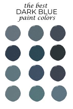 a sampling of dark blue paint colors Sherwin Williams Deep Blue Paint Colors, Dark Blue Black Paint Color, Behr Dark Blue Paint Colors, Deep Blue Paint Colors, Sherwin Williams Navy Blue, Sherwin Williams Smoky Blue, Best Dark Blue Paint Colors, Best Navy Blue Paint Colors, Dark Blue Kitchen Cabinets