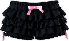 Party Cotton Bottoms With Ruffles, Cute Black Cotton Shorts, Black Lace Trim Shorts For Summer, Flirty Black Ruffled Bottoms, Cute Black Bottoms For Party, Black Ruffled Shorts For Summer, Summer Black Ruffled Shorts, Black Ruffle Shorts, Velvet Tube Top