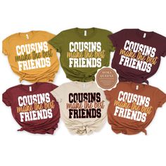 Shop these cool Cousin Shirts today. Calling All Cousins, grab your Thanksgiving Family T Shirts today. All shirts are unisex and available in sizes S-4X. Get either your normal size (for a loose fit), size up for a baggy fit or size down for a more fitted look. *** UNISEX FIT offers a relaxed fit that works well for all sizes. 100% ring-spun cotton. Super soft for all day comfort. Pairs well with a variety of bottoms. Machine Wash, lay flat to dry or low tumble dry. | CARE INSTRUCTIONS | Wash i Family T Shirts, Church Shirt