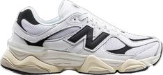 Tech Aesthetic, New Balance 9060, Basket Noir, Us Man, Black Sneakers, Sneakers White, White Leather, Patch Logo, New Balance