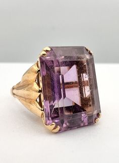 Antique Jewelry Rings, Shiny Things, Filigree Ring, Amethyst Gemstone, Amethyst Ring, Purple Amethyst, Emerald Cut, Vintage Watches, Antique Jewelry