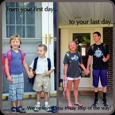 First day/Last day of school picture idea. Kindergarten with her little brother...senior year with her "little" brother. Graduation party idea. Kindergarten Pictures, Picture Day Outfits, School Picture, 1st Day Of School, Future Mom, School Pictures, Little Brother