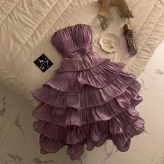 Chic Ball Gown Strapless Short Homecoming Dress 18th Birthday Outfits – BlingDress Cute Fancy Dresses Short, Chic Purple Outfit, Purple Dress Aesthetic, 18th Birthday Outfit, Prom Dress Inspiration, Elegante Casual, Short Homecoming Dress, Pretty Prom Dresses, Glam Dresses