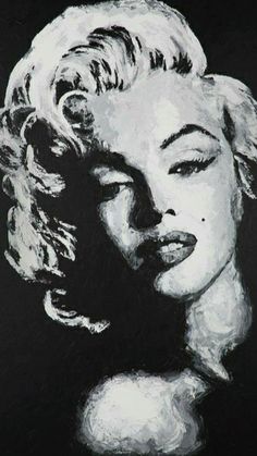 a black and white painting of a woman's face