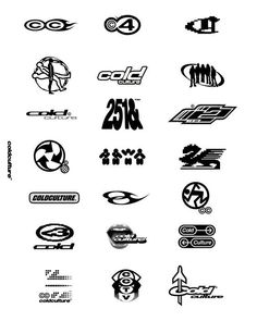 some logos are shown in black and white