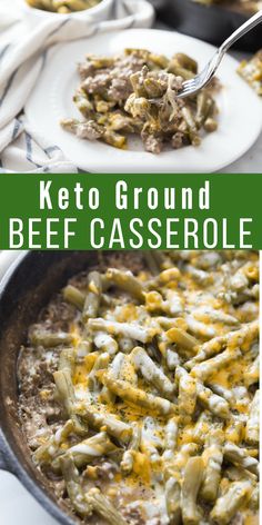 keto ground beef casserole in a skillet