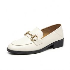 These BeauToday® loafers feature buckle decor for a classic, women-inspired look that pairs well with denim or trousers. Slip-on loafers feature a calf leather upper. Upper Material:Calfskin Lining Material: Sheepskin Outsole Material: Rubber Insole Material: Sheepskin Heel Height: 3.4 cm Buckle Loafers, Classic Women, Toe Designs, Beige Color, Calf Leather, Calf Skin, Heel Height, Leather Upper, Loafers