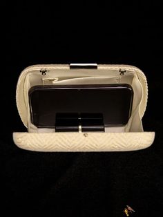 BirdinBag - Compact Chevron Chain Square Bag Elegant Cream Bags, Rectangular Cream Bag For Fashion Accessory, Elegant Portable Satchel For Evening, Elegant Cream Bag, Cream Rectangular Shoulder Bag For Evenings, Cream Rectangular Shoulder Bag For Evening, Elegant Portable Clutch Satchel, Square Cream Evening Bag, Cream Square Evening Bag