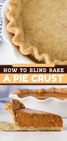 Learn how to blind-bake a pie crust! Many sweet and savory recipes call for partial (par-baking) or fully blind baking pie crust before adding a filling. Let this easy step-by-step tutorial be your guide. Blind Baking Pie Crust, Blind Bake Pie Crust, Pumpkin Pie Crust, Homemade Pie Recipes, Baking Pie, Frozen Pie Crust, Easy Pie Crust, Baked Pie Crust, Recipes Learn