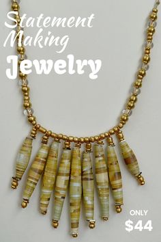 Are you looking for a piece of jewelry that'll stop people in their tracks? Look no further. Handmade paper bead jewelry is exactly that. Wear a colorful multi-strand necklace, a trendy set of bracelets, or simple drop earrings. You'll love how effortlessly it is to accessorize with statement paper bead jewelry and accessories. Buy today.
FREE SHIPPING
#AffordableLuxuryJewelry
#BudgetGlamGifts Creative Necklace, Glam Gifts, Beaded Bib Necklace, Eco Friendly Jewelry, Beaded Statement Necklace, Bead Jewelry