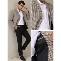 The two button houndstooth sports coats offer a classic and timeless style that never goes out of fashion. The regular fit houndstooth blazers can be paired well with dress pants and dress shirts for a formal look, or worn with pants and a casual shirt for a more daily stylish look.