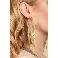 Taupe/Gold Color Earring with Hinged Hoop Closure Size: one size. Color: Metal Type. Gender: female. Age Group: adult. Gold Hoop, Metal Beads, Leather Cord, Baby Accessories, Hinges, Types Of Metal, Gender Female, Womens Watches, Women's Earrings