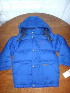 NEW WITH TAGS                               100%  AUTHENTIC RALPH LAUREN Kid's Boy's Girl's Blue Black Winter Puffer Down Hooded Jacket  REMOVABLE  HOOD Fill : DOWN Available in SIZE :  4-4T ,  5   Color : Blue & Black Lining  RETAIL PRICE:  $165.00 + TAX ALL MY ITEMS COME FROM A  VERY CLEAN,SMOKE FREE / PET FREE PLACE PAYMENTS: Please submit payment no later than 2 days from the date of purchase SHIPPING  : Will usually ship within 1 day of receiving cleared payment.Unless it is Holiday  or Hooded Blue Outerwear For School, Blue Puffer Jacket With Adjustable Hood For Fall, Ralph Lauren Kids Boys, Winter Puffer, Ralph Lauren Kids, Kids Boys, Nike Jacket, Hooded Jacket, Blue Black