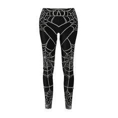 These spiderweb design Leggings give off a spooky and stylish vibe, perfect for Halloween or everyday wear. Made with a comfortable 95% Polyester brushed suede 5% Spandex fabric, these leggings offer a skinny fit and 4-way stretch for extra freedom of movement. Tagless and with a mid-rise 1.5" waistband, these leggings run true to size and are assembled in the USA. Product features - 95% Polyester brushed suede 5% Spandex - 1.5" waistband - Roll to roll all-over printing - 4-way stretch - Skinny Halloween Costume Pants, Leggings Halloween Costume, Costume Pants, Spiderweb Design, Designer Leggings, Yoga Tights, Fashion Bottoms, Gothic Clothing, Legging Outfits