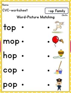 a worksheet with words and pictures for children to learn how to write the word