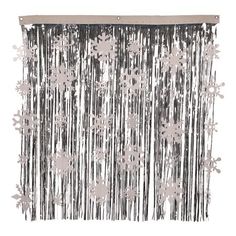 an image of a curtain that has been drawn in silver and is hanging from the ceiling