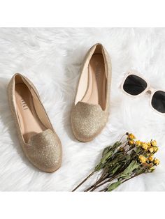 Elegant Loafer Shoes For Women, Round Slip Bottom Flats Faux Suede Flats Gold Elegant,Fashionable        Women Shoes, size features are:Bust: ,Length: ,Sleeve Length: Suede Flats, Shoes For Women, Sports Equipment, Womens Flats, Loafer Shoes, Faux Suede, All Fashion, Length Sleeve, Latest Trends