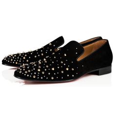 Christian Louboutin Mens Milkylion Flat Black Suede Gold Spike Dress Loafer 40 7 ********** Christian Louboutin ********** Brand: Christian Louboutin Size: 40 (Us Mens 7) (Know Your Louboutin Size) Name: Milkylion Color: Black Style: Dress Loafer Style#: 3190332 Material: Veau Velours / Gg Two Tone Silver Gold Spikes And Studs Black Suede Veau Velours Material Grosgrain Trim Slip On Style Classic Red Leather Sole Brand New In Box, Comes With Box And Dust Bag 100% Authentic Or Your Money Back Gre Louboutin Online, Fashion Models Men, Dress Loafers, Christian Louboutin Men, Loafers Style, Derby Shoes, Formal Shoes, Party Shoes, Black Flats