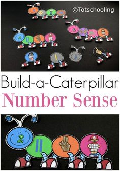 the number sense game for kids to practice numbers and build - a - caterpillars