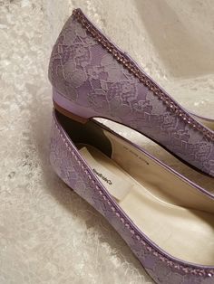 "So elegant Lace over Satin Shoes for the Bride who demands Fine Elegance & Comfort! These are only 1/2\" heels almost flat! Please buy purple color swatches if, you are matching color to something; computers settings may show different tone of purple; Please use link below: To see actual color, you may buy a color swatch: www.etsy.com/listing/129787069/buy-color-swatch-samples-or-buy-lace Please plan ahead of time as I'm getting many requests for finely finished shoes. The outer sole is lea Elegant Wedding Heels With Lace Trim, Elegant Low Heel Wedding Shoes With Lace Trim, Elegant Wedding Shoes With Lace Trim, Wedding Shoes With Lace Trim And Closed Toe, Embellished Lace Wedding Shoes, Evening Lace Wedding Shoes With Lace Trim, Closed Toe Wedding Shoes With Lace Trim, Lace Wedding Shoes With Almond Toe For Evening, Lace Wedding Shoes With Flat Heel