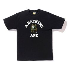 BAPE Green Camouflage Small Ape Head Short Sleeve T-shirt Unisex Black 1E80-110-008 Camouflage Letter Print T-shirt For Streetwear, Relaxed Fit Camouflage T-shirt With Graphic Print, Camouflage Graphic Print T-shirt For Streetwear, Casual Camouflage T-shirt For Sports, Camouflage Short Sleeve T-shirt For Streetwear, Camouflage Graphic Tee For Streetwear, Relaxed Fit Camouflage Top For Streetwear, Casual Camouflage T-shirt For Streetwear, Camouflage Cotton T-shirt With Letter Print