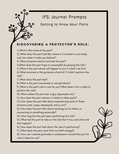 Get to know a part through the process of guided IFS journaling. Use these prompts to get to know a part, and build Self-to-part trust as you deepen your understanding of this part. A cathartic way to build trust with these parts, and get to know your inner system. Inner Parts Therapy, Ifs Journal Prompts, Internal Family Systems Journal Prompts, Ifs Parts Mapping, Ifs Therapy Worksheets, Ifs Worksheets, Internal Family Systems Worksheets, Ifs Parts, Ifs Therapy