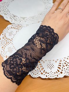 Material  stretchy lace Welcome to Lacetone Workshop This is made of stretchy lace , comfortable and stylish! Measurements: Length: 16 cm The price is one piece of armband, if you need two . Please order two. Bracelet Arm, Tattoo Wrist, Scar Tattoo, Wrist Bracelet, Victorian Lace, Arm Cuff, Wrist Cuffs, Body Jewellery, Kawaii Fashion