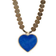 Murano Glass Blue Heart Pendant Gold Hematite Happy Necklace is a stunning piece of handmade jewelry that is perfect for adding a splash of color and personality to any outfit. The combination of the gold color hematite beads and the blue color ceramic heart creates a balanced and harmonious look that is sure to catch the eye and inspire joy and happiness. Blue is associated with the throat chakra and the power of communication and intuition. A blue heart represent a deep connection to one's inner self or spiritual journey. Details Gold color heart shape hematite stone beads 18K gold plated blue heart ceramic pendant Necklace length 18" Gold plated heart shape Extender 2'' Pendant height 1'' width 1. 2'' Avoid contact with chemicals, makeup, perfume. Do not use dips or abrasive cleaners on Blue Heart Necklace, Ceramic Pendant Necklace, Heart Ceramic, Color Ceramic, Ceramic Heart, Color Heart, July Birthstone Jewelry, August Birthstone Jewelry, The Throat Chakra