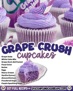 These grape soda cupcakes are light, moist, and packed with a unique grape flavor, thanks to real grape soda and grape drink mix. With a simple preparation and vibrant color, they’re a fun treat perfect for parties and gatherings.