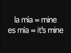 a black and white photo with the words la mia = mine es mia = it's mine