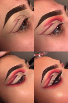 Makeup Ideas Extreme, Cool Makeup Designs, Extravagant Eye Makeup, Creative Eyeshadow Ideas, Extreme Makeup Looks, Cut Crease Makeup Looks, Makeup Extreme, Crazy Eye Makeup