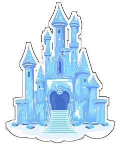 an ice castle with stairs leading up to it