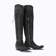 Lexington Over the Knee Boot | Snip Toe Women's Black Cowboy Boots Womens Black Cowboy Boots, Style Western Boots, Snip Toe Cowgirl Boots, Lane Boots, Black Cowboy Boots, Wedding Boots, Western Boots Women, Knee Boot, White Boots