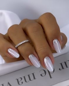 Nail Art Trend 2024, Proposal Nails Ideas, Slim Nails, Gel Toe Nails, Bride Nails, Bridal Nails, Elegant Nails, Classy Nails, Fancy Nails