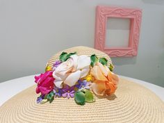 Our straw hats are embroidered with double sided ribbons with a touch of acrylic paints. The hat is a piece of art and unique as we make only 1 pice per design Head circumference: 56cm Strap: adjustable  Colour: beige Brim: 15cm Whimsical Mini Hats With Curved Brim For Beach, Whimsical Short Brim Beach Hat, Bohemian Cap Straw Hat For Spring, Spring Bohemian Cap Straw Hat, Adjustable Whimsical Straw Hat For Vacation, Whimsical Adjustable Straw Hat For Vacation, Adjustable Sun Hat For Spring Gift, Handmade Cap Straw Hat For Summer, Handmade Straw Cap Hat For Summer