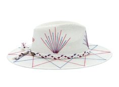 White Palm Straw Hat with Blue and Red SMU Inspired Design on Brim by Corazon Playero. Custom designed and hand made hats by artisans in San Jose Del Cabo, Mexico. These hats are one size fits most with an elastic band inside to add comfort and fit for all head sizes. Each hat has a 3-4 week turnaround. Please note, all hats come with natural braid unless custom braid is purchased. San Jose Del Cabo Mexico, Beach Heart, Custom Made Hats, Cabo Mexico, Natural Braids, San Jose Del Cabo, Unique Hats, I Love The Beach, Custom Initials