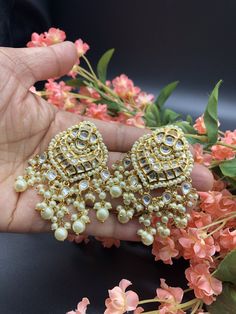 "Kundan Earring/Kundan Pearl Chandbali/Sabyasachi Kundan Jhumka/Chandbali earring/Kundan Indian wedding Jewelry/Bridal earring@AryaFashions Beautiful high quality semi precious stone Indian traditional Rajwadi Style Jadau Kundan Chandbali earrings for any occasion such as Wedding, Engagement, Baby Shower, evening party. These earrings are handcrafted with love and creativity and are perfect for any occasion may it be engagement, Wedding or any bridal ceremonies or social get-together. This set i Heavy White Chandbalis For Reception, White Kundan Chandbali Chandelier Earrings, White Kundan Chandelier Earrings For Receptions, White Chandbali Bridal Earrings For Reception, Chandbali Meenakari Danglers For Reception, Meenakari Chandbali Danglers For Reception, White Chandbalis For Diwali Reception, Kundan Meenakari Bridal Earrings For Celebration, Kundan Meenakari Bridal Earrings For Reception