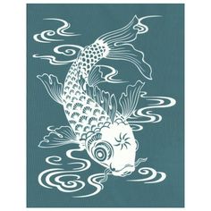 DIY Screen Printing At Home Silk Screen Stencil Koi Fish Asian Design Pattern, Screen Printing At Home, Koi Fish Shirt, Screen Printing Stencil, Water Swirl, Japanese Koi Fish, Diy Screen, Diy Screen Printing, Symbol Of Luck