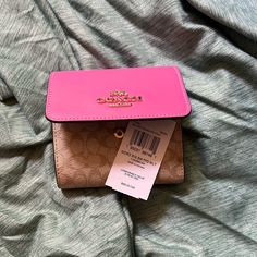 Beautiful Brand New Coach Pink Wallet. Lots Of Space. Coach Trifold Wallet For Daily Use, Pink Trifold Wallet For Everyday Use, Compact Coach Wallet For Daily Use, Coach Compact Wallet For Daily Use, Compact Coach Wallets For Daily Use, Trendy Pink Coach Wallet, Pink Coach Leather Wallet, Coach Pink Wristlet For Everyday Use, Daily Use Pink Coach Clutch