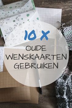 the words 10x are written in german on top of papers and crochet