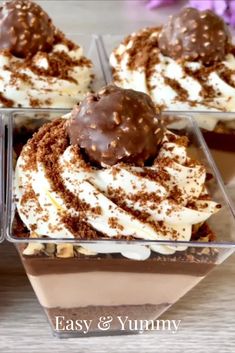 Ferrero Rocher dessert cups Small Cups Desserts, Shooters Desserts Recipes, Red Velvet Mini Dessert Cups, Deserts For Work, Appetizer And Dessert Party, Mini Dessert Cup Recipes, Desserts In A Glass Cup, Small Chocolate Desserts For Parties, Ferrero Rocher Cups