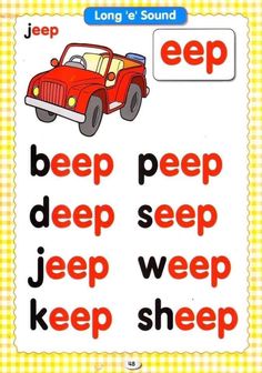 a red car with the words jeep on it's side, and an image of a