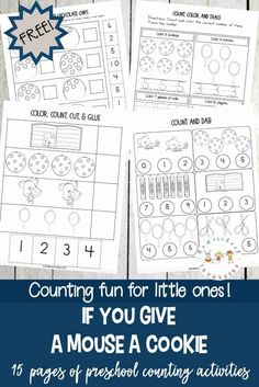 counting fun for little ones if you give a mouse a cookie printable worksheet