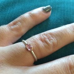 Tiny Tourmaline 14K Rose Gold Silver Ring Pink or Blue-Green | Etsy Pink Stackable Rings With Ethical Gemstones As Gift, Pink Sapphire Stackable Ring Gift, Pink Sterling Silver Stackable Jewelry, Minimalist Pink Gemstone Stackable Rings, Pink Stackable Sapphire Ring Gift, Pink Oval Stackable Jewelry, Pink Tourmaline Sapphire Ring Gift, Pink Tourmaline Rings As A Gift, Pink Tourmaline Rings As Gift