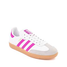 adidas Samba OG Athletic Shoe - Big Kid - Cloud White / Purple Burst | Journeys Bright Shoes, Shoe Size Chart Kids, Adidas Samba Og, Athletic Shoe, Sneaker Games, Cloud White, Adidas Samba, Big Kid