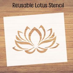 a stencil with a flower on it that says reusable lotus stencil