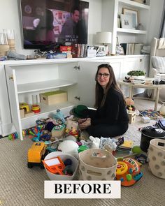 the Montessori method is everywhere, but what happens when you actually do it at home? Three Year Old Playroom, Montessori Playroom 3-6, Montessori Organization Toys, Montessori In Small Spaces, Montessori Toy Storage Ideas, Montessori Bedroom Playroom, Toddler Organization Room, Montessori Play Area In Living Room, Toddler Area In Living Room