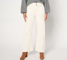 If there's one thing QVC Show Host Amy Stran knows -- it's comfort. Her Studio Park collection wouldn't be complete without pieces that are as comfy as they are cute -- and these wide-leg cords understood the assignment! Crafted in comfortable cotton with a touch of spandex, they'll elevated your business-casual game or downtime days in uber softness that stays flexible with stretch and recovery, so you can power through your day. From Studio ParkTM x Amy Stran. Ivory Corduroy Pants, Cordoroy Pants, Understood The Assignment, Corduroy Pant, Casual Game, Corduroy Pants, Pants Outfit, Business Casual, Wide Leg